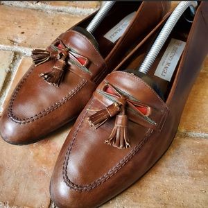 Bruno Magli Leather Tassel Loafer Cognac Men Loafers size 11.5 28326